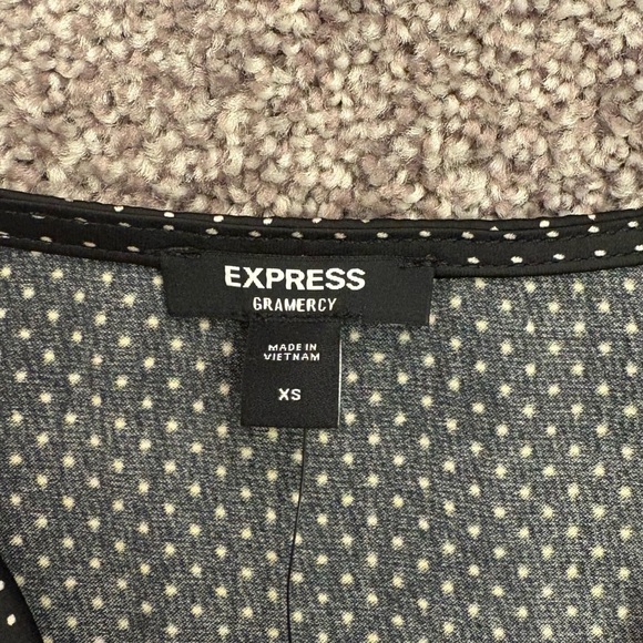 Express Women's Bodysuit Size XS Satin Polka Dot Cowl Neck Gramercy NWT $64 - Picture 11 of 15